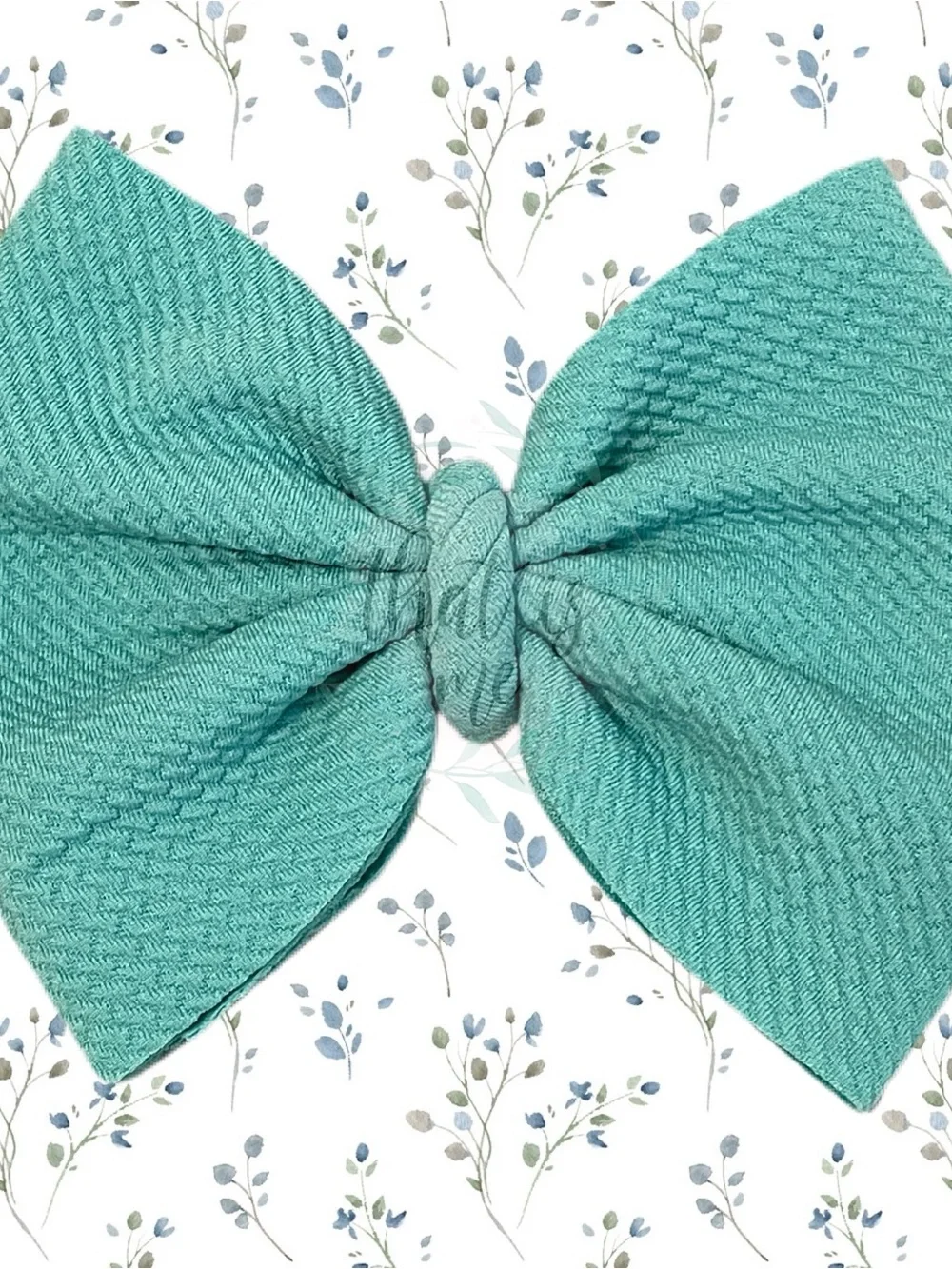 Teal Fabric Kids Hair Bow Small
